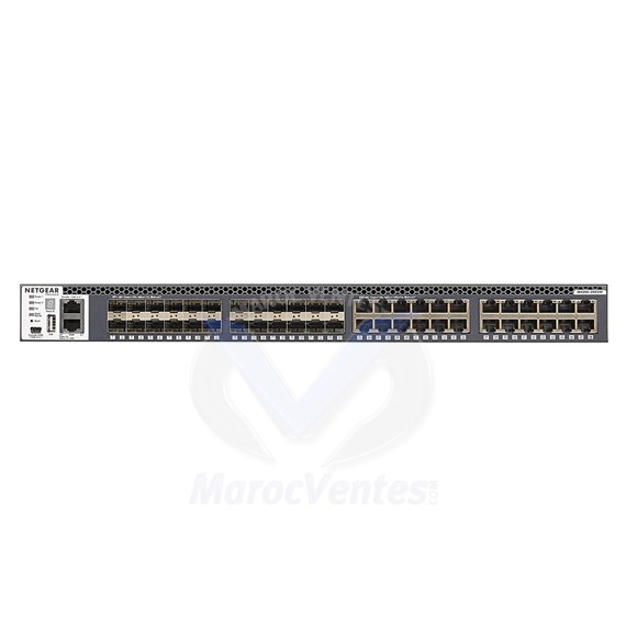 Switch manageable et stackable 48 x 10 Gigabit avec 24 x 10 Gigabit cuivre et 24 x SFP+ Niveau 3 XSM4348S
